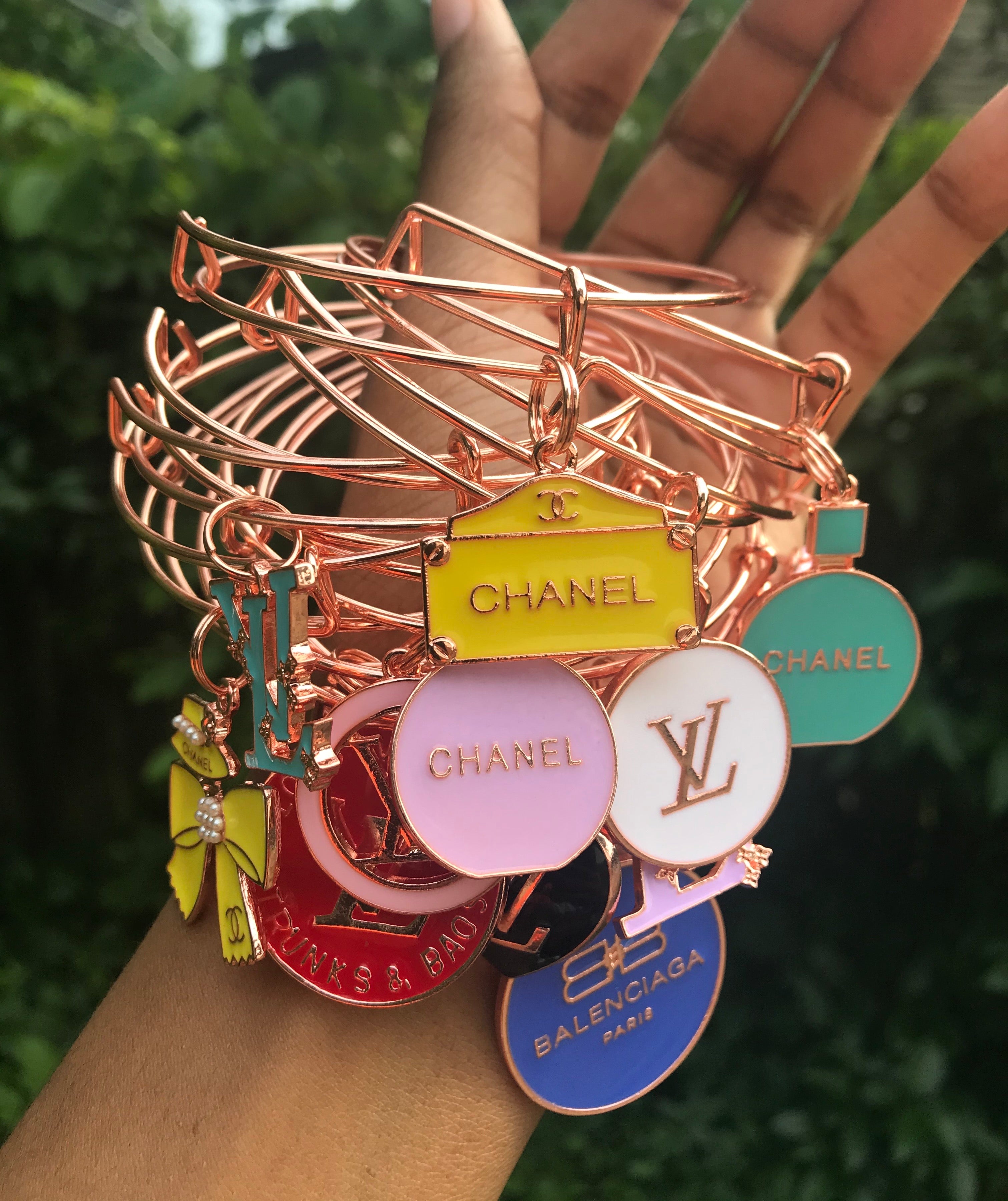 Icy Colorful Rose Gold Bangles