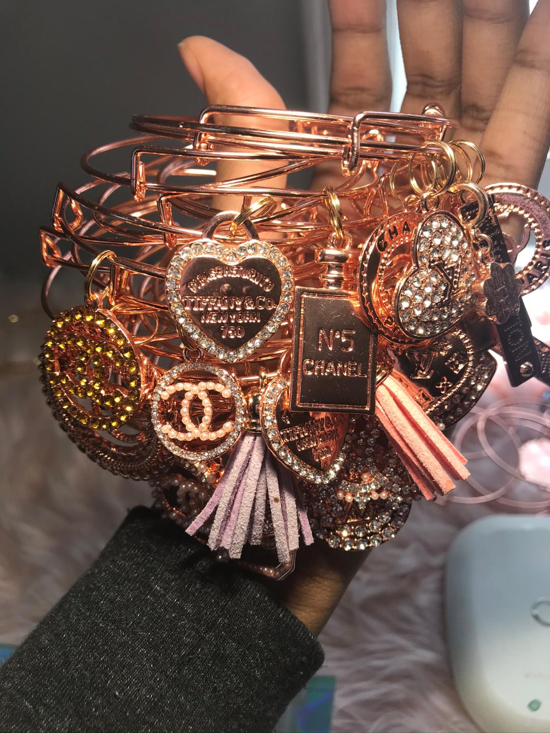Icy Rose Gold Bangles